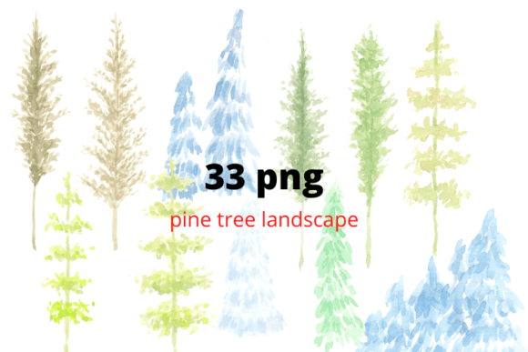 Download Watercolor Pine Tree Landscape - Pine tree Collection