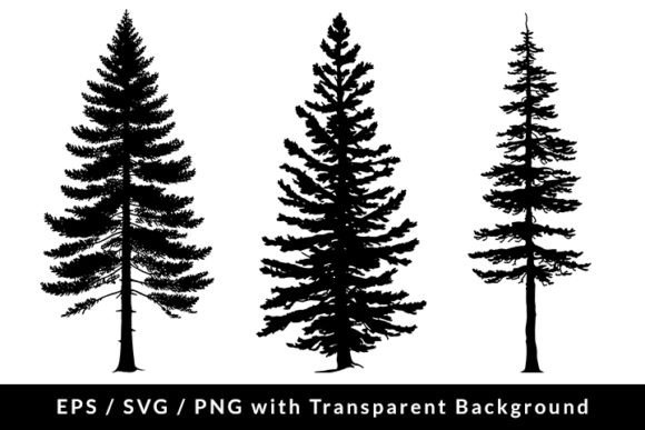 Download Pine Tree Silhouette Set SVG EPS PNG - Pine tree Collection